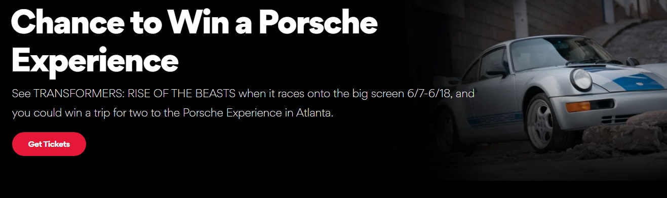 AMC Transformers Rise Of The Beasts Porsche Experience Sweepstakes