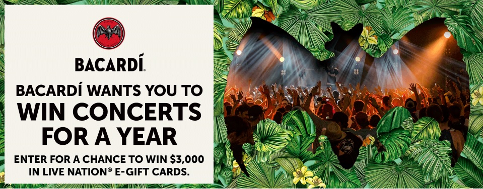 Bacardi Concerts For A Year Sweepstakes 