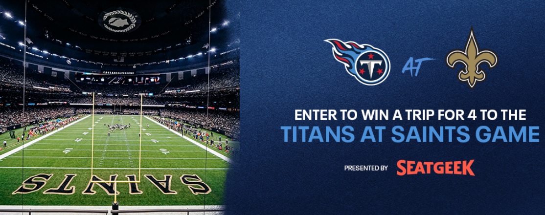 Tennessee Titans And SeatGeek Fly Away Trip 2023 Sweepstakes