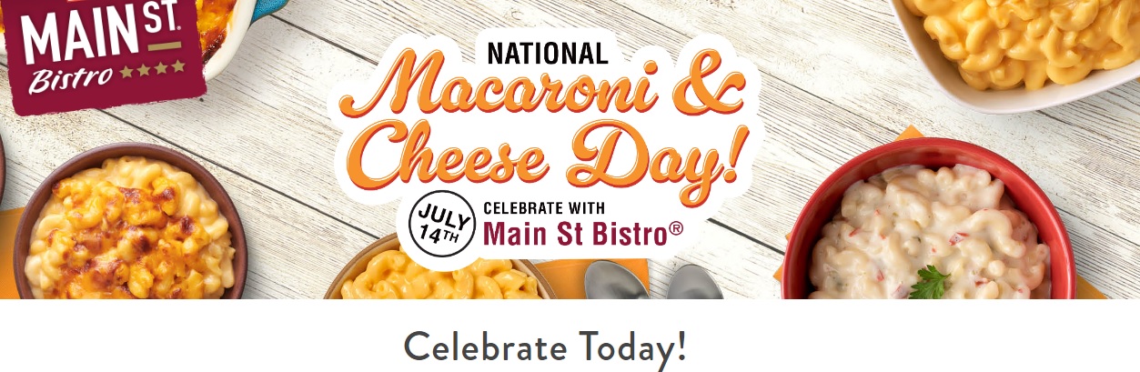 Main St Bistro National Macaroni And Cheese Day Sweepstakes - Win Free Macaroni And Cheese