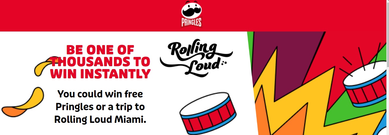 Pringles Festival 2023 Instant Win Game Sweepstakes - Chance To Win A Trip To Rolling Loud Miami
