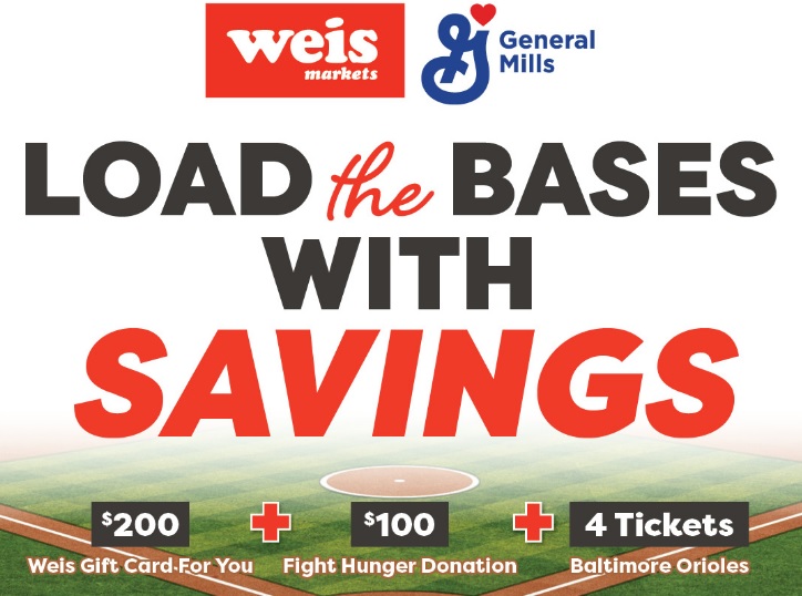 Weis Markets Load The Bases With Savings Sweepstakes - Win Free Gift Cards, MLB Game Tickets