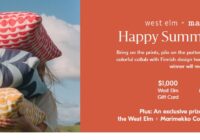 West Elm Marimekko Happy Summer 2023 Sweepstakes - Chance To Win $1,000 Gift Cards