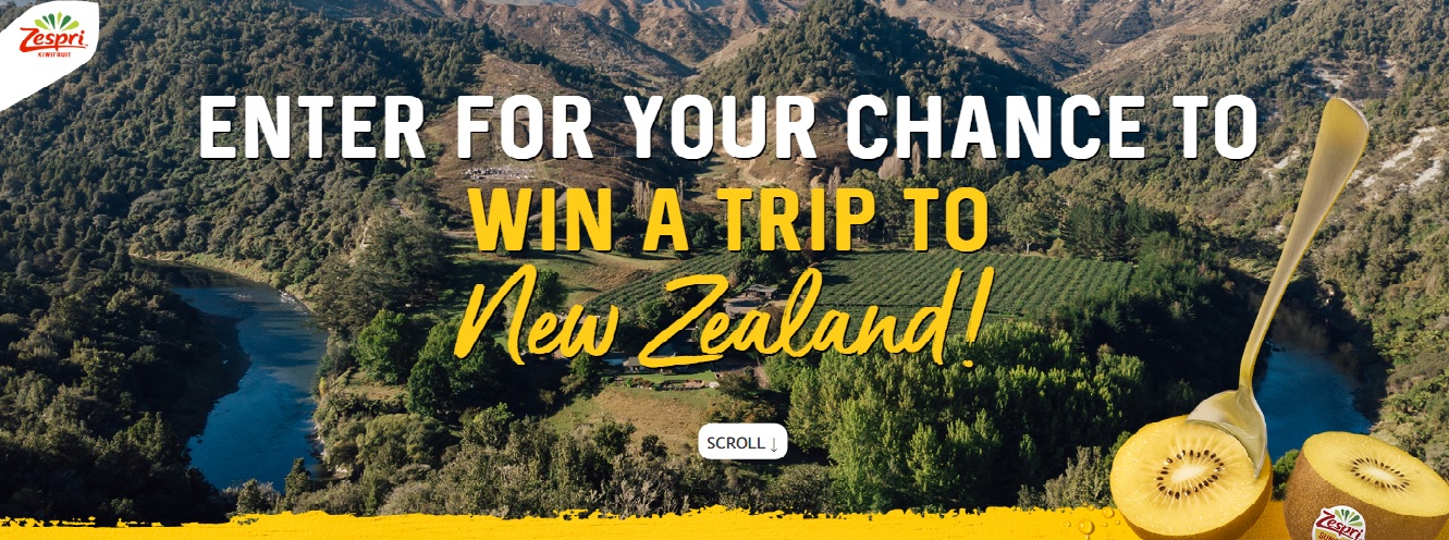 Zespri 2023 Kiwi Trip to New Zealand Sweepstakes - Chance To Win A Trip To New Zealand