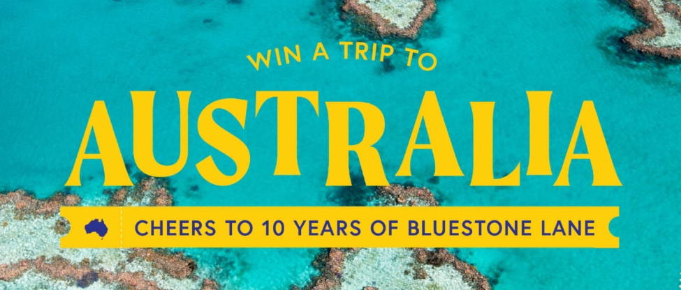 10 Years Of Bluestone Lane Campaign Sweepstakes - Chance To Win Free Trip To Australia