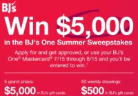 Capital One BJ’s Wholesale Sweepstakes - Chance To Win Free $150000 In BJ's Wholesale Gift Card
