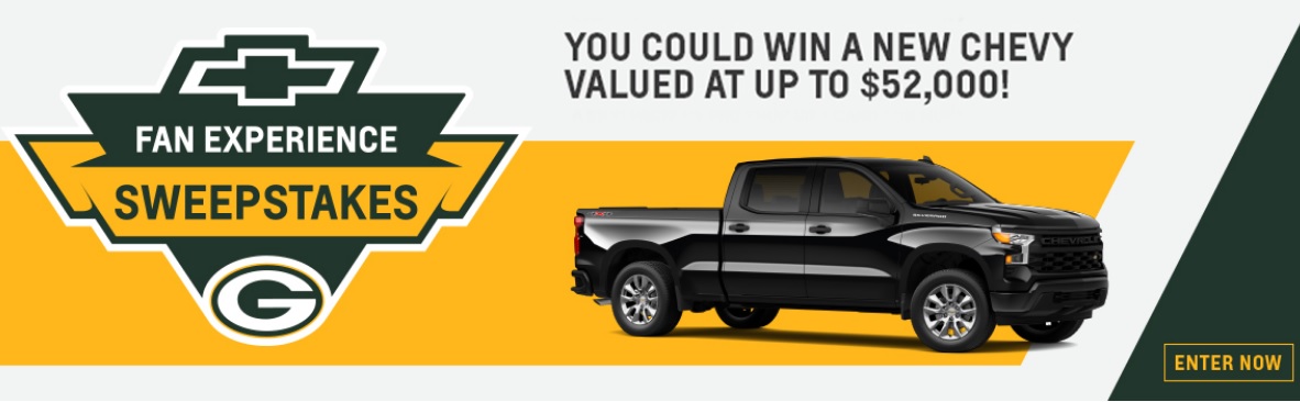 Chevy Packers Fan Experience Sweepstakes - Chance To Win Free Brand New Chevrolet Vehicle