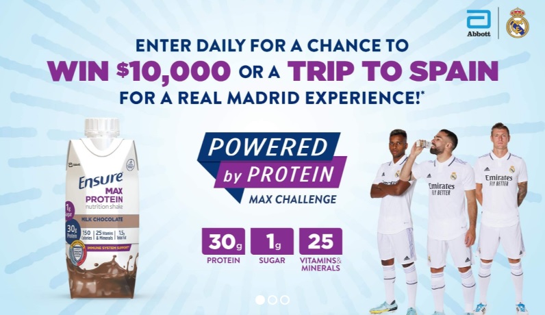 Ensure Protein Max Challenge Sweepstakes - Chance To Win Free $10000 Cash Or Trip To Spain