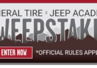 General Tire Jeep Academy Sweepstakes - Chance To Win Free Trip To Utah, A Set Of General Tire